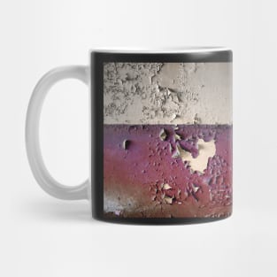 Wall with white and purple paint peeling off Mug